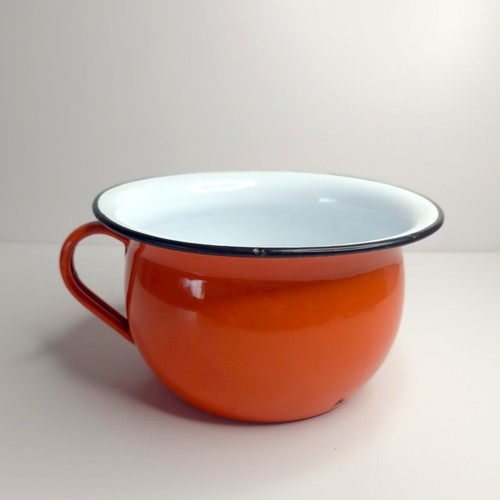 Vintage enamel orange and - vintage,