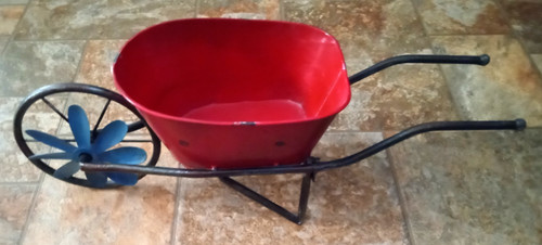 Red metal wheelbarrow - red,
