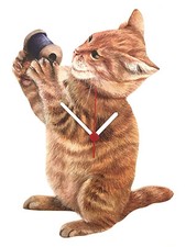 Ginger Kitten Clock - Ginger Kittens Ginger Cat Clock - Ginger Cat Clocks PK6-C