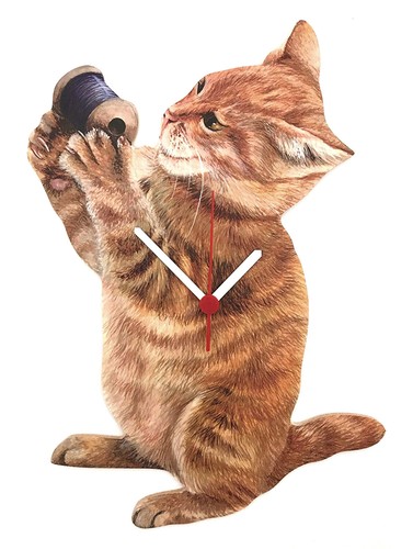 Ginger kitten clock - ginger,