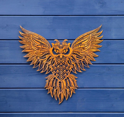 Large owl metal wall - metal,