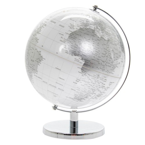 Large silver globe - large, rotating