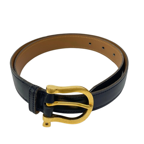 Hermes black gold leather - black,