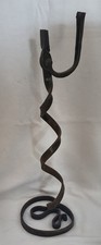 Gothic Blacksmith Wrought Iron Rush Candle Holder Floor Standing Rustic