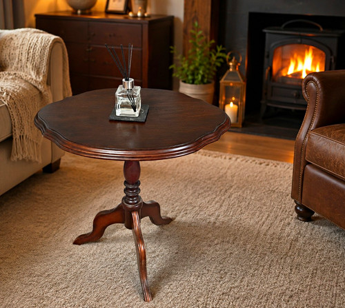 Round dark mahogany occasional - dark,