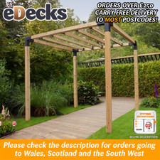 The Standard ModBlox Garden Pergola with Rafters Multiple Sizes Treated