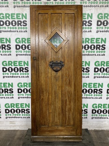 Solid oak front door medieval - door,