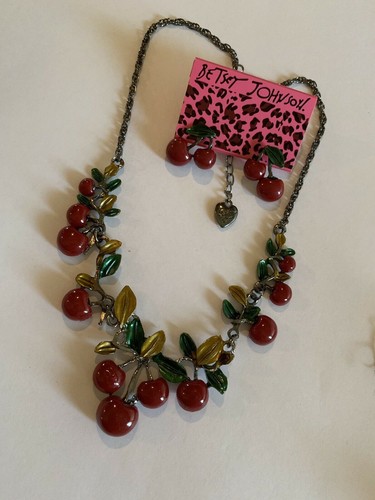 Betsey johnson cherry - cherry, necklace