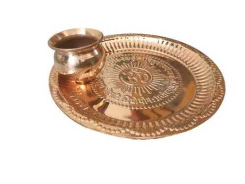 Copper pooja thali - copper,