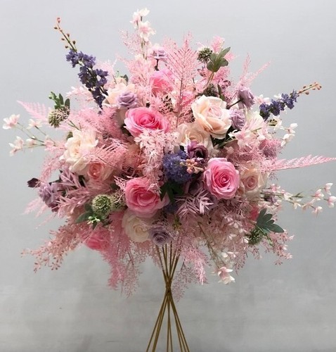 Pink textured floral - pink,