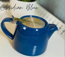 Lenya Stump Teapot 18oz 510ml Ceramic w/ Infuser & Stainless Steel Lid Navy Blue