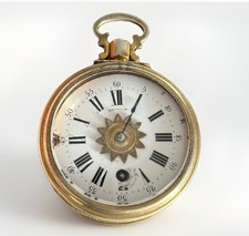 Rare Antique Hammer Alarm Clock On Gong Breguet Movement Circa 1850