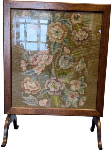 Vintage needlepoint fire - vintage,