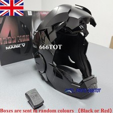 Full Black Iron Man 1:1 MK5 Jarvis Deformable Voice Control Wearable Helmet Mask