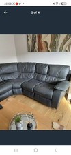 Leather Recliner Sofa Black