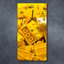 Tulup Glass Wall Clock Kitchen Clocks 30x60 cm Lego Yellow