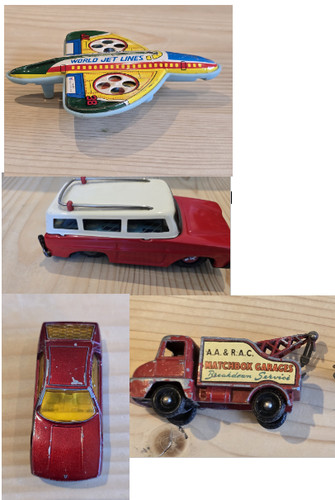 Vintage tinplate transport toy - vintage,