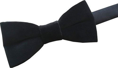 Men black velvet bow tie - black,