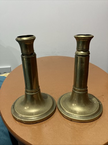 Unusual brass candlesticks - brass,