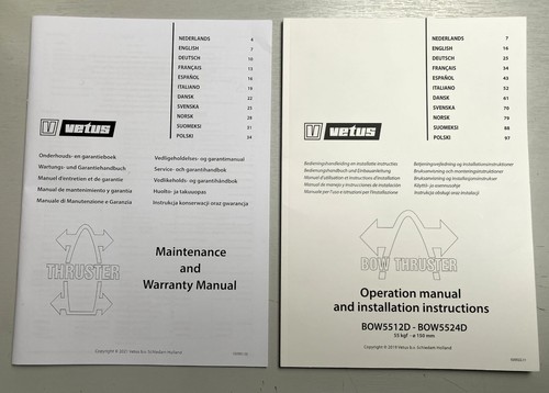 Vetus bow thruster - , operation
