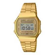 Casio Vintage A168WG-9WDF Illuminator Unisex Gold Digital Alarm Watch A168WG9W