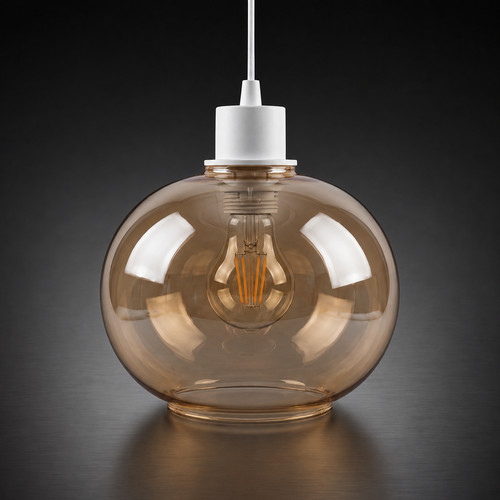 Retro amber glass lamp - amber, shade