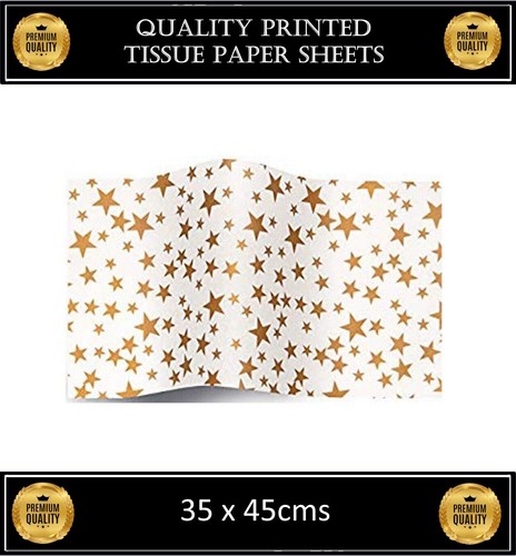 Gold stars tissue paper - gold,