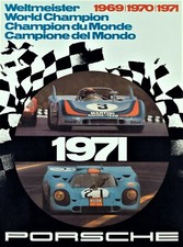 Porsche Gulf 917 World Champions 1971   poster new