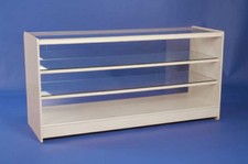 WHITE  GLASS DISPLAY COUNTER SHOWCASE CABINET 1800MM RETAIL SHOP FITTINGS. NEW