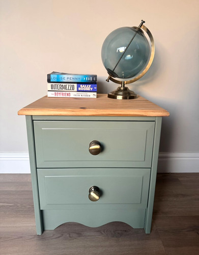 Upcycled solid pine bedside - solid,