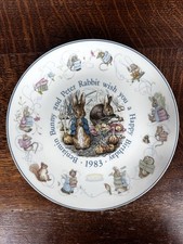 Vintage Wedgwood Bday Plate Peter Rabbit 1983 Gift Collectible Beatrix potter