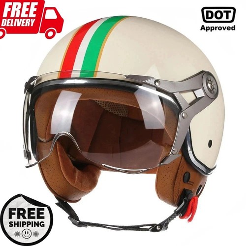 Open face motorcycle - open, helmet