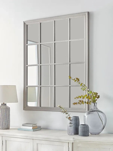 Grey panelled window - grey, mirror