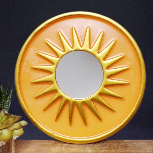 Sun mirror gold handmade - sun,