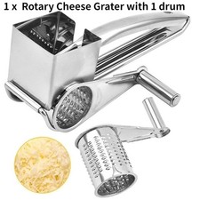 Stainless Steel Rotary Cheese Grater – Vegetable Slicer Shredder Cutter Tool