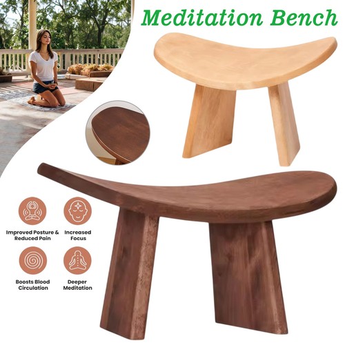 Wooden meditation stool 43cm - wooden,