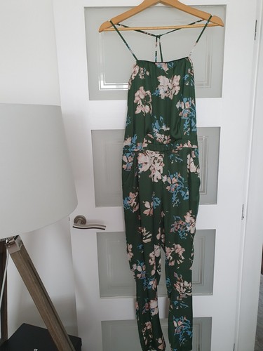 Zara floral jumpsuit green - jumpsuit,
