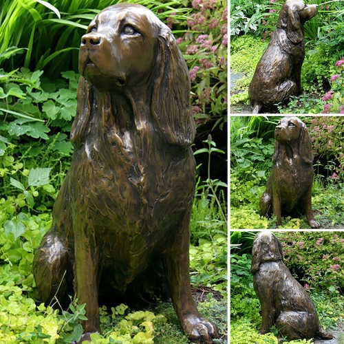 Springer spaniel statue - statue, garden