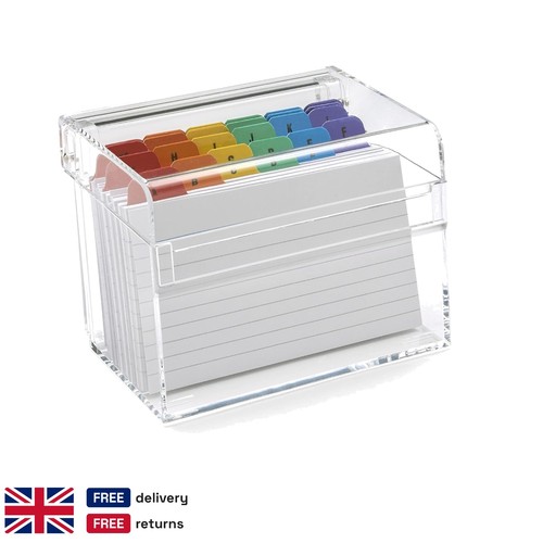 Acrylic index card box - card, clear