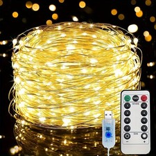 Christmas USB Plug In 200LED DIY Micro Copper Wire Fairy String Lights Home Xmas