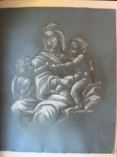 Antique madonna child - madonna, &