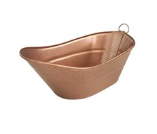 Dolls House Copper Tin Bath Slipper Tub Oval Kitchen Fireside Accessory 1:12