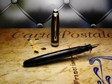 Vintage Black "Montblanc 242G" Fountain Pen-14K Gold Flexible Nib-Germany 1950s