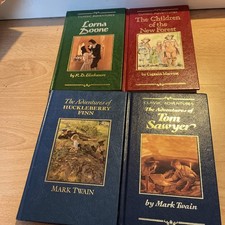 The Great Writers Library Classic Book Set Hardback Lorna Doone, Tom Sawyer etc 