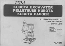 Kubota Excavator U17-3 alpha Parts Manual