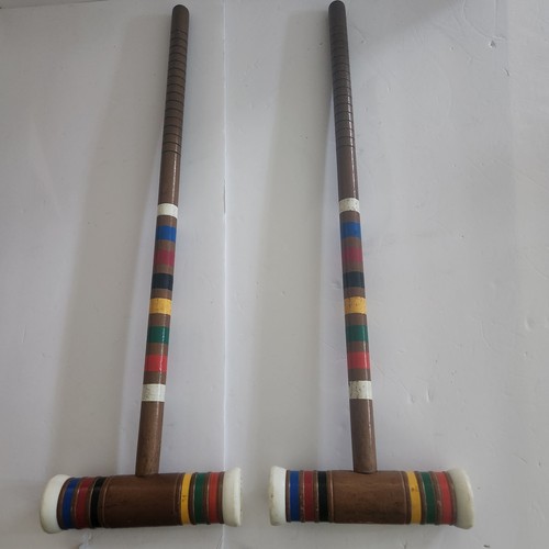 Vintage wooden croquet mallets - croquet,