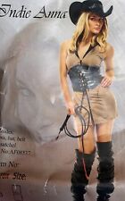 Sexy Indiana Jones Adult Treasure Hunter Full Costume 16/18 With Hat Bag Dress