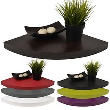 High Gloss Floating Corner Shelf Wall Mounted Storage Unit Shelving Display Kit