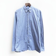 Hackett Melange Shirt Men’s Medium Grey Gingham Check Slim Fit Button Up