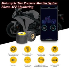 Motorcycle Bluetooth 5.0 TPMS Tire Pressure Monitor + Sensor Phone APP Comtrol